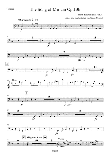 Schubert - The Song of Miriam Op.136 - Timpani (arr. Adrian Connell)