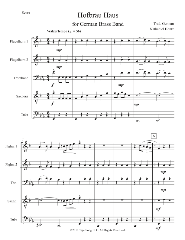 In München Steht ein Hofbräu Haus (arr. Nathaniel Hontz)