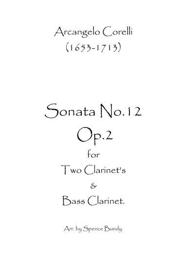 Sonata No.12 Op.2 (arr. Spence Bundy)