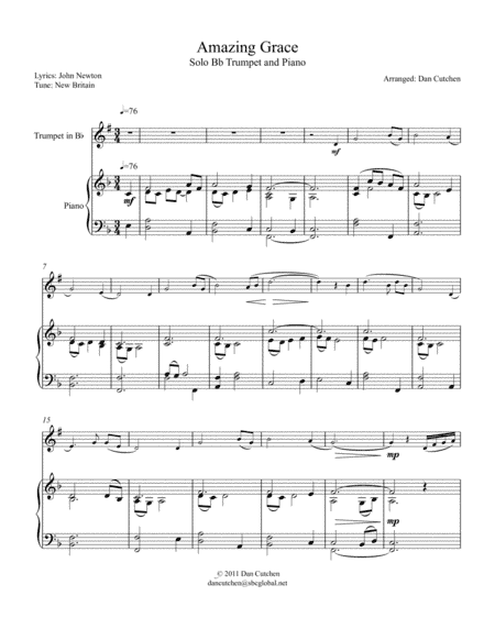 Trumpet - Amazing Grace, Theme and Variations (arr. Dan Cutchen)