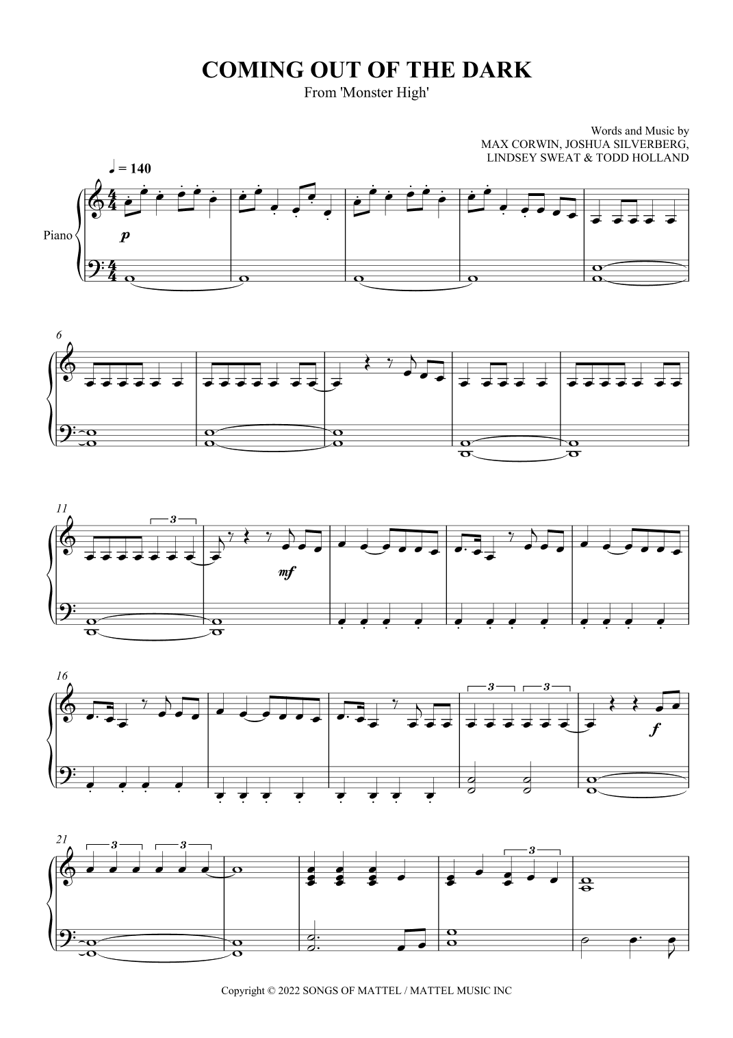 Coming Out Of The Dark (arr. SCMusic)
