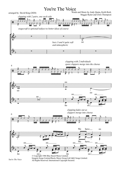 You're The Voice (arr. David King)