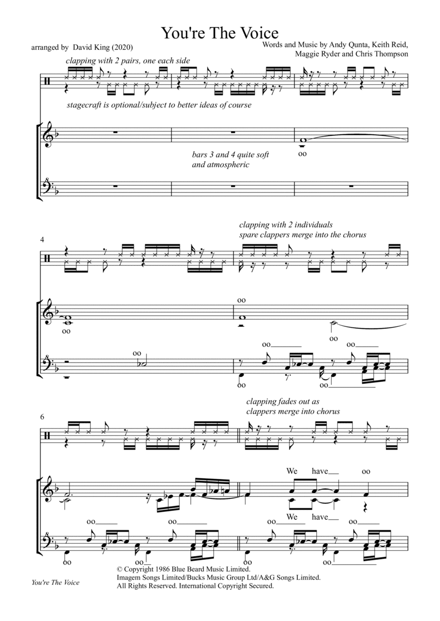 You're The Voice (arr. David King)