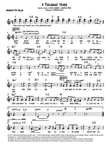 A Thousand Years (arr. Stephen Bulat)