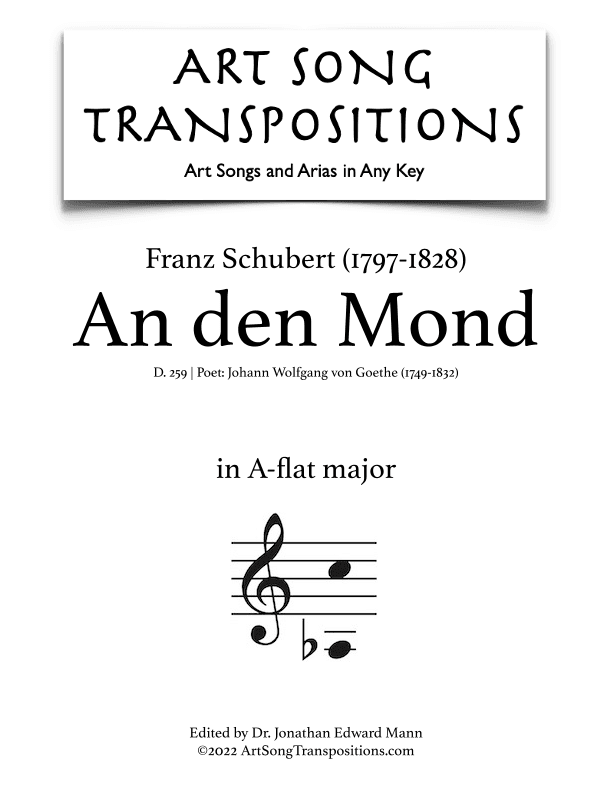 SCHUBERT: An den Mond, D. 259 (transposed to A-flat major) (arr. ArtSongTranspositions.com)