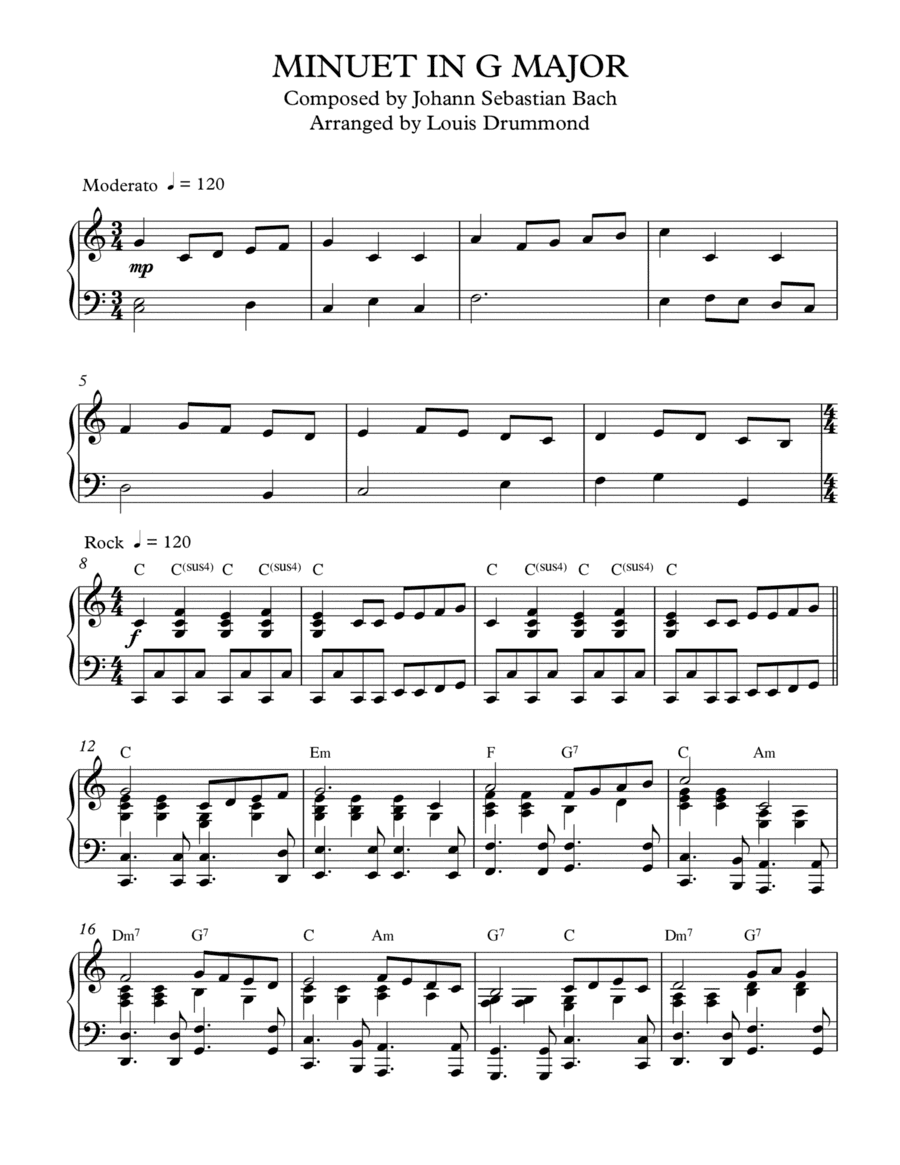 Minuet In G Major (arr. Louis Drummond)
