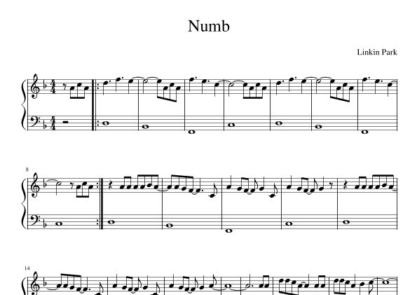 Numb (arr. Pianoman)
