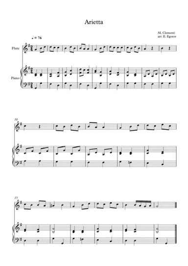 Arietta, Muzio Clementi, For Flute & Piano (arr. Eugene Egorov)