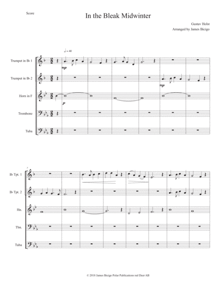In the Bleak Midwinter (arr. James Bicigo)