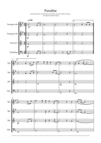 Paradise (arr. Matthew pyeon)