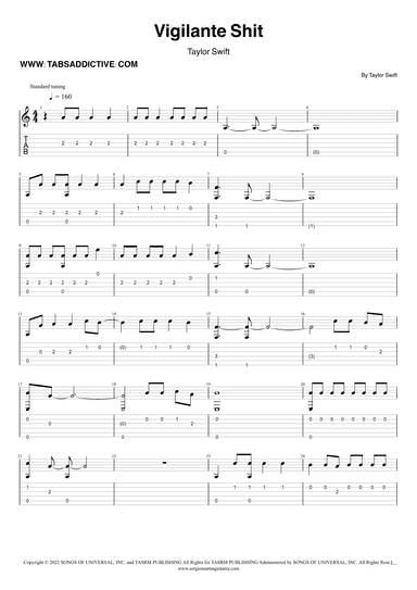 Vigilante Shit (arr. TABS ADDICTIVE - SERGIO MARTIN GUITARRA)