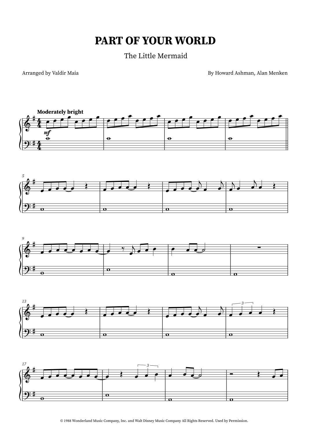 Part Of Your World (arr. Valdir Maia)