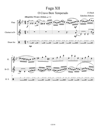 Fuga XII Well-tempered clavier book 1 (arr. Edmilton Ribeiro)