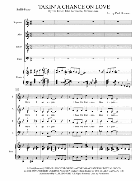 Taking A Chance On Love (arr. Paul Hemmer)