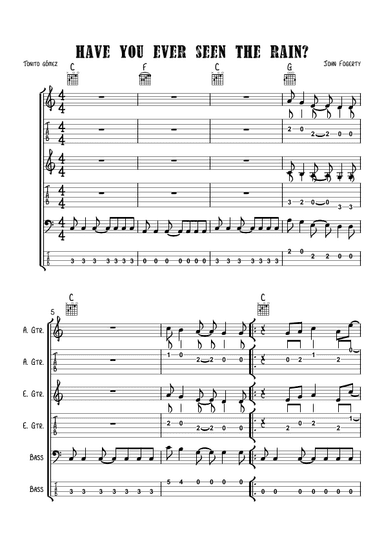 Have You Ever Seen The Rain? (arr. Tonito Gómez)