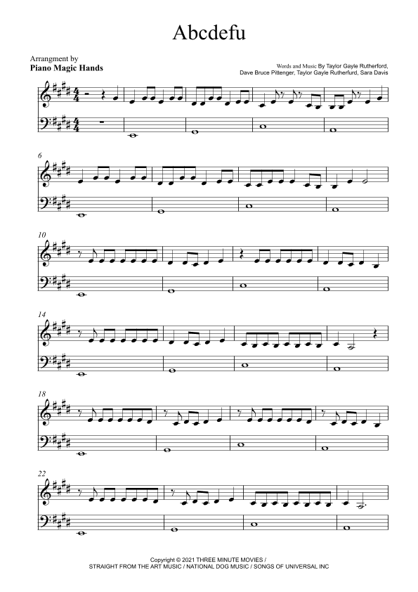 Abcdefu (arr. Piano Magic Hands)