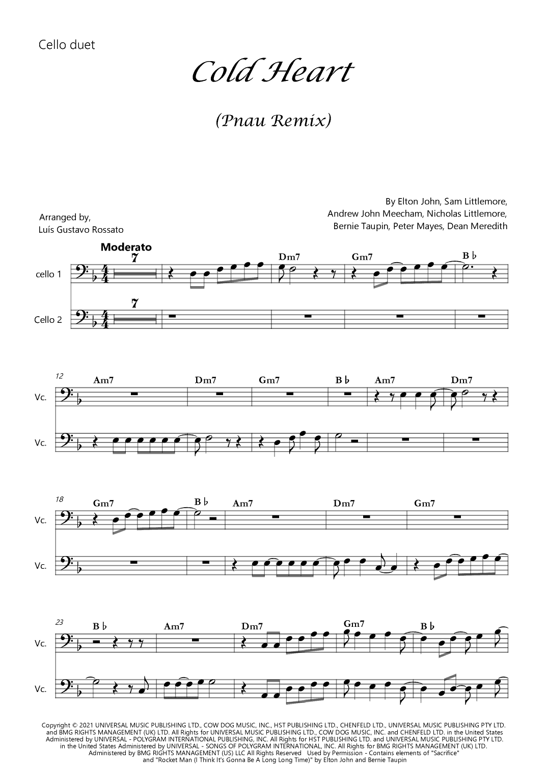 Cold Heart (pnau Remix) (arr. Luís Gustavo Rossato)