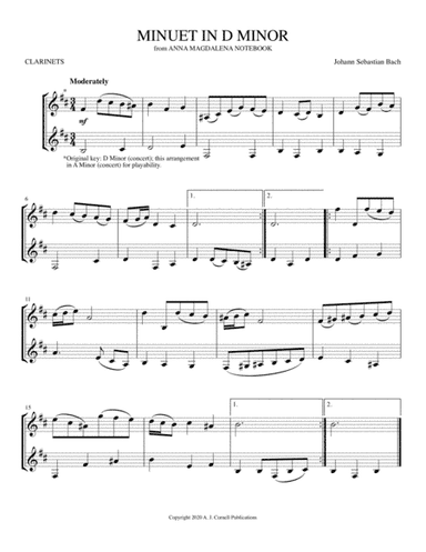 Minuet in D Minor (from Anna Magdalena Notebook) (arr. Mark Phillips)