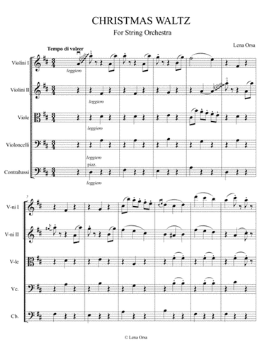 Christmas Waltz for String Orchestra | Score