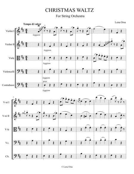 Christmas Waltz for String Orchestra | Score