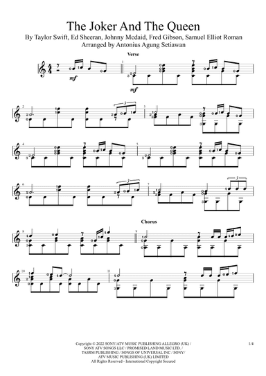 The Joker And The Queen (feat. Taylor Swift) (arr. Antonius Agung Setiawan)