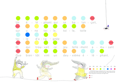 Un éléphant qui se balançait Rainbow coded music sheet Music therapy resource (arr. iEduArts Publishers)