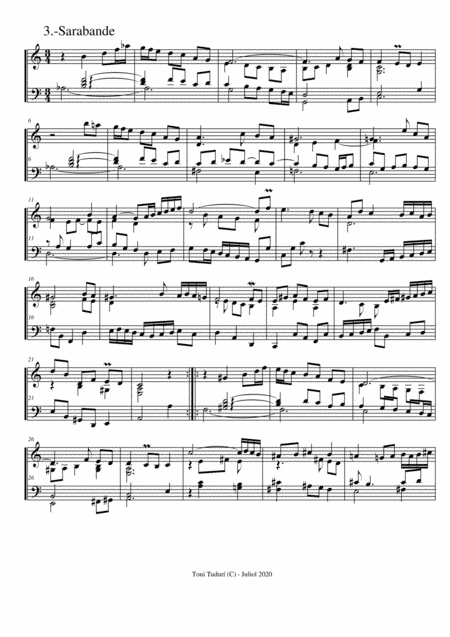Sarabande (Movement of baroque suite nº28 for piano solo)