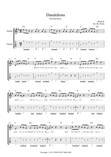 Dandelions (arr. Arr. Neda)