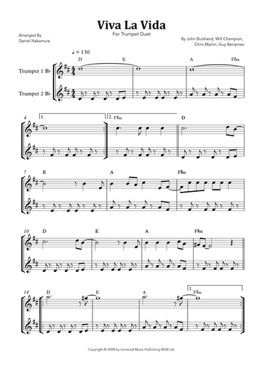 Viva La Vida (arr. Daniel Nakamura)