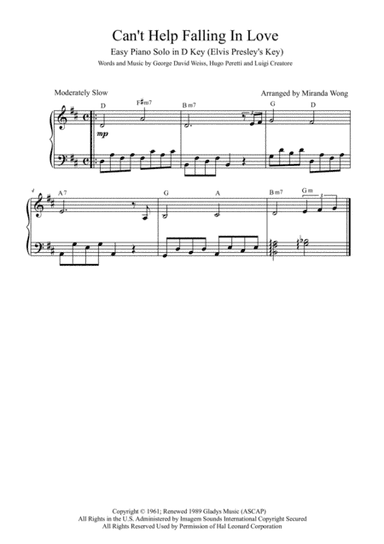 Can't Help Falling In Love (arr. Miranda Wong)