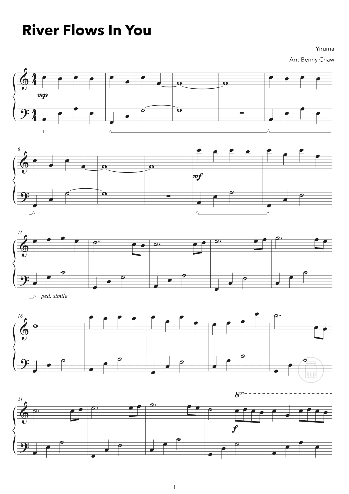River Flows In You (arr. Benny Chaw)
