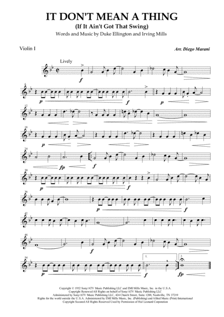 It Don't Mean A Thing (If It Ain't Got That Swing) (arr. Diego Marani)