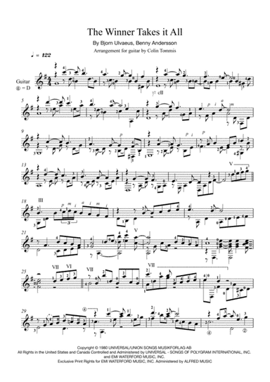 The Winner Takes It All (arr. Colin Tommis)