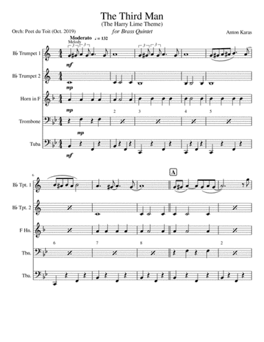 The Third Man (the Harry Lime Theme) (arr. Peet du Toit)