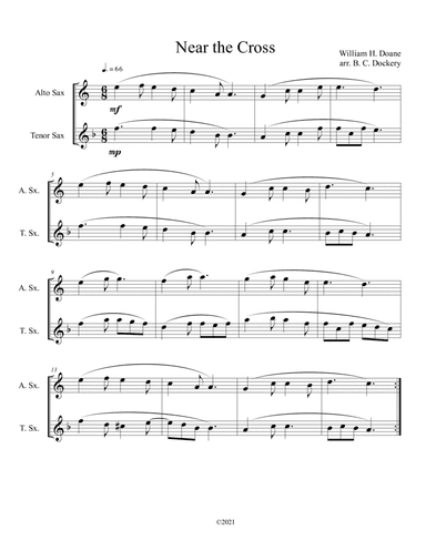 Near the Cross (alto and tenor sax duet) (arr. B. C. Dockery)