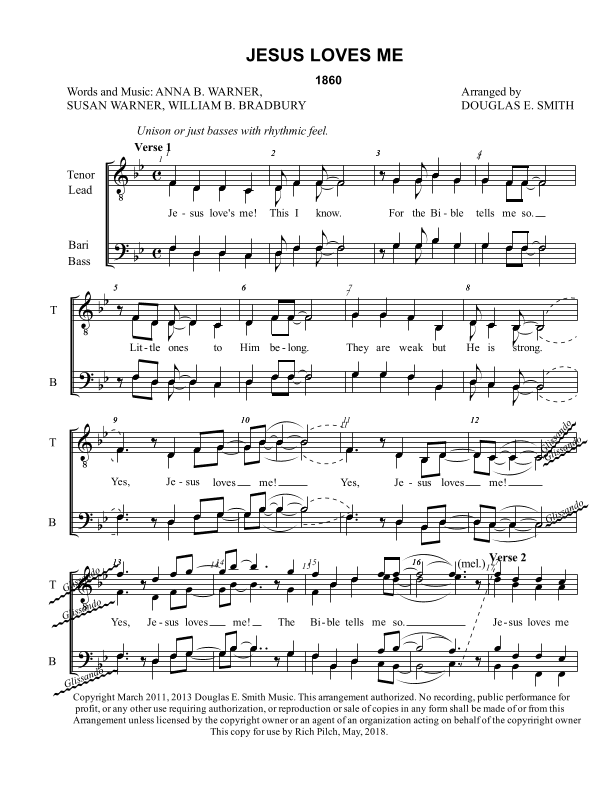 Jesus Loves Me (arr. Douglas E Smith)