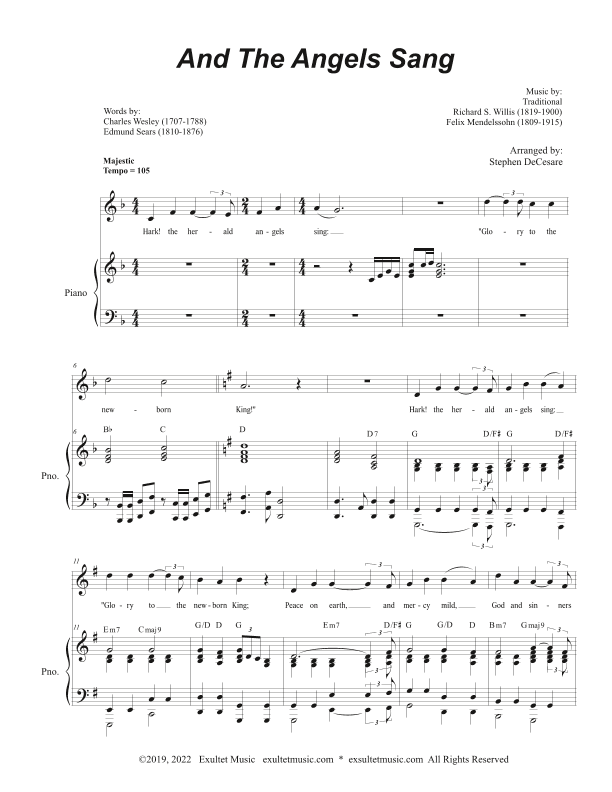 And The Angels Sang (Vocal solo) (arr. Stephen DeCesare)