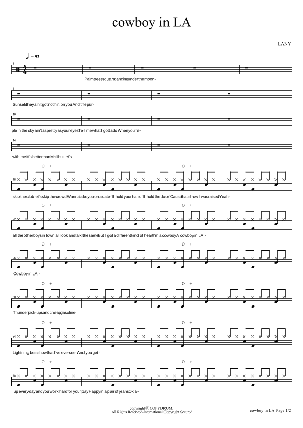 Cowboy In La (arr. COPYDRUM)