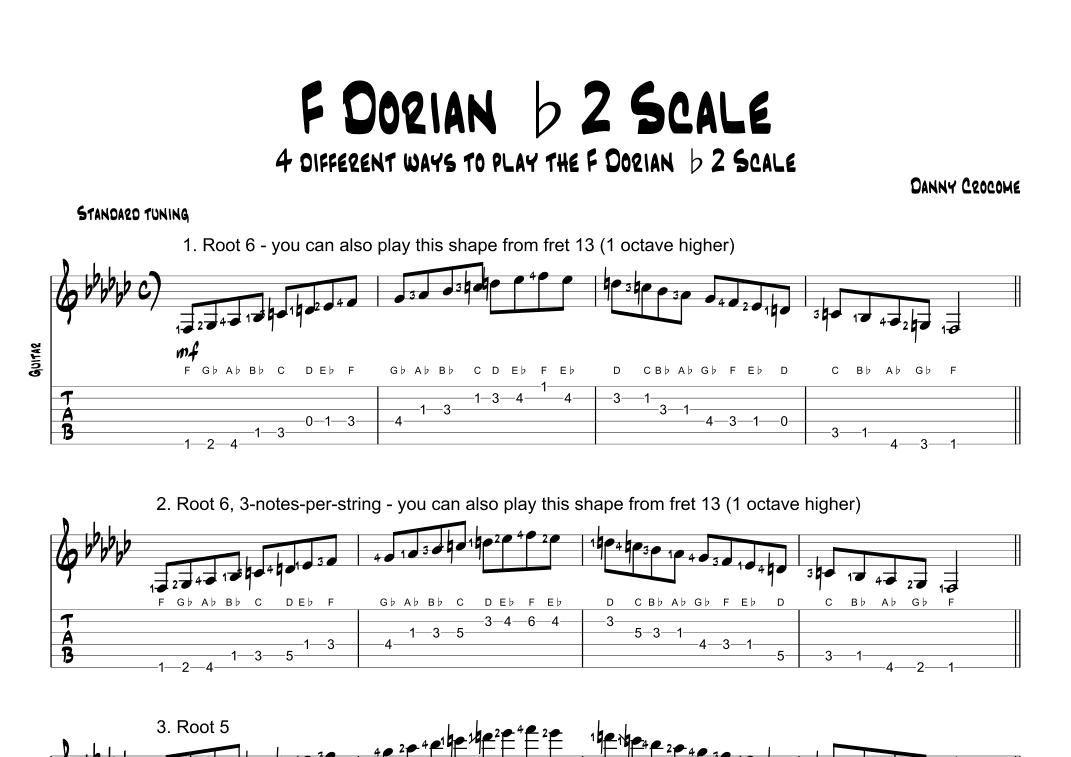 F Dorian b2 Scale (4 Ways to Play)