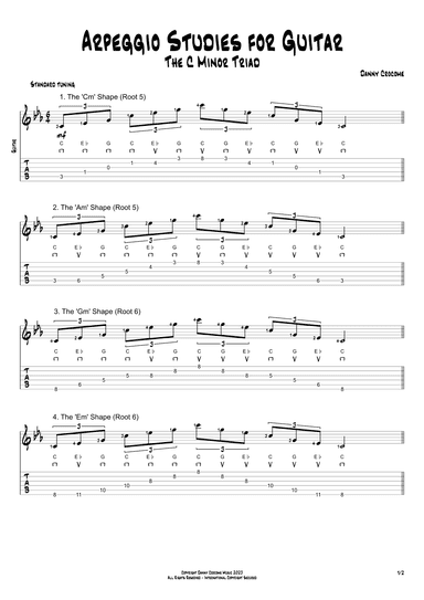 Arpeggio Studies for Guitar - The C Minor Triad
