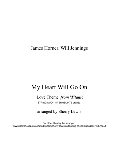 My Heart Will Go On (Love Theme from Titanic) (arr. Sherry Lewis)