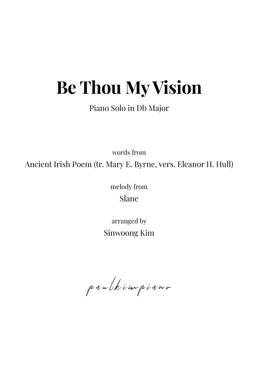 Be Thou My Vision (Piano Solo in Db Major) (arr. Sinwoong Kim)