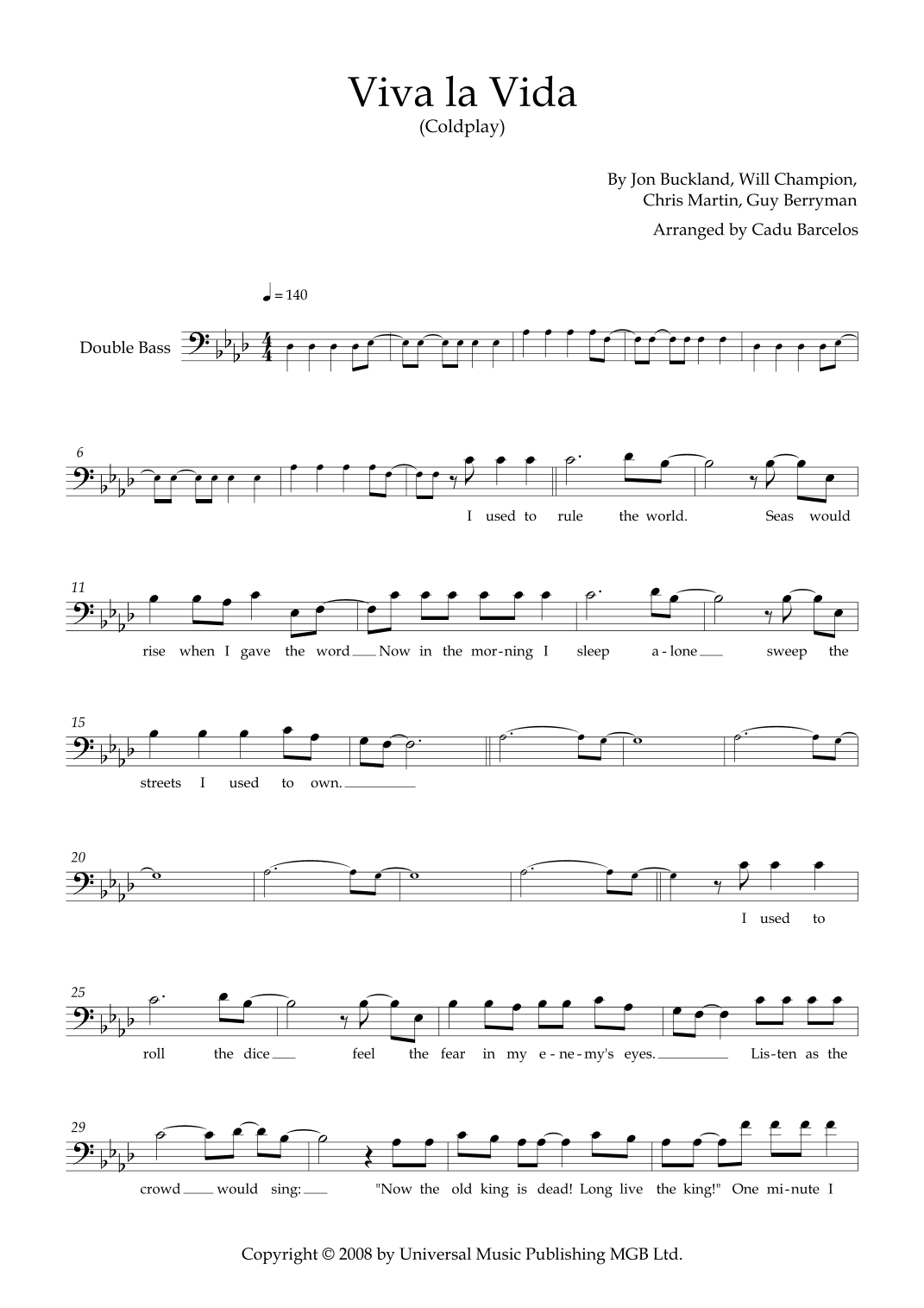 Viva La Vida (arr. Cadu Barcelos)