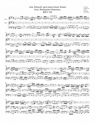 Aria: Erleucht' auch meine finstre Sinnen from: Weihnachts-Oratorium, BWV 248 (arrangement for violi (arr. Gil Garty)