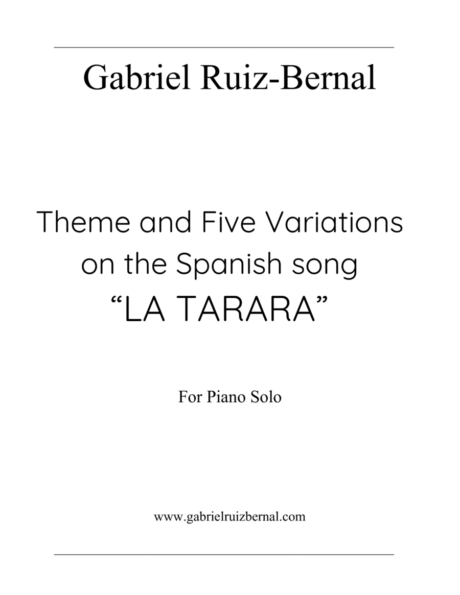 Theme and Five Variations ?on the Spanish Folk Song LA TARARA