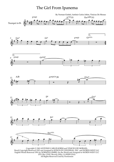 The Girl From Ipanema (garôta De Ipanema) (arr. Karen Gueiros)
