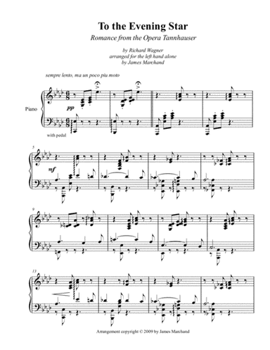 To the Evening Star (left hand) (arr. James Marchand)