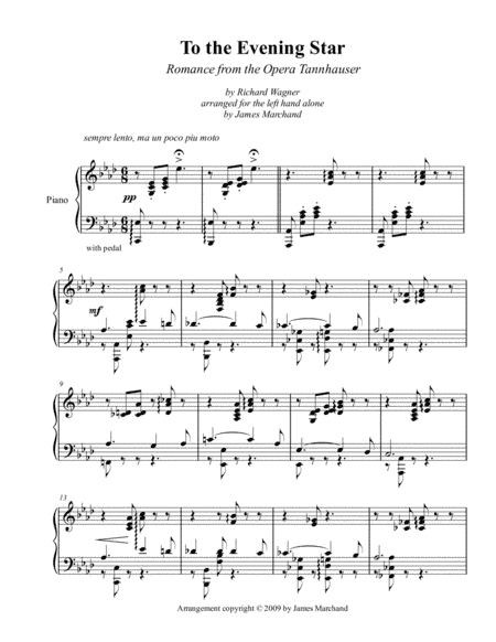 To the Evening Star (left hand) (arr. James Marchand)