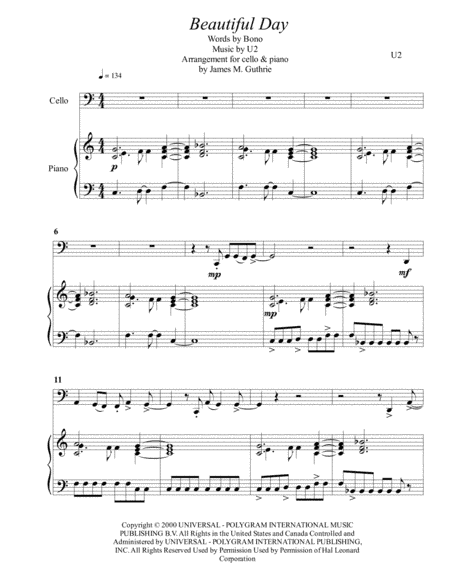 Beautiful Day (arr. James M. Guthrie, ASCAP)