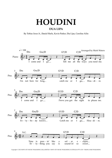 Houdini (arr. Mark Waters)